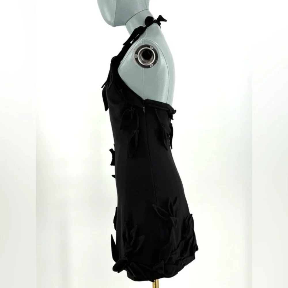 🆕 CULT GAIA 🧿 NWOT Elliana Calla Lily Floral Appliqué Mini, Black - Sz 00